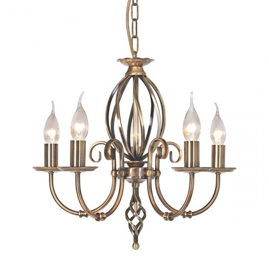 Candelabru Artisan de la Elstead E14, Alama, Art5-Agd-Brass, UK