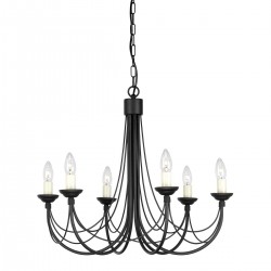 Candelabru Carisbrooke de la Elstead E14, Negru, Cb6-Black, UK
