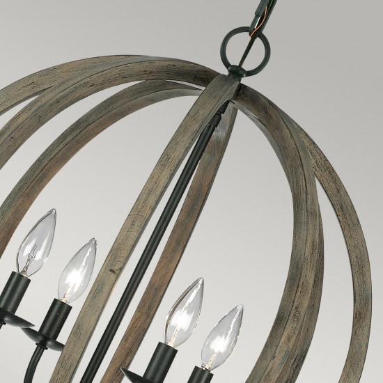 Pendul Allier Feiss de la Elstead E14, Stejar, Fe-Allier-4P-Ww, UK