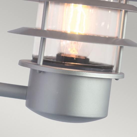 Aplica Exterior Helsingor de la Elstead E27, Argintiu, Helsingor-Pir, UK