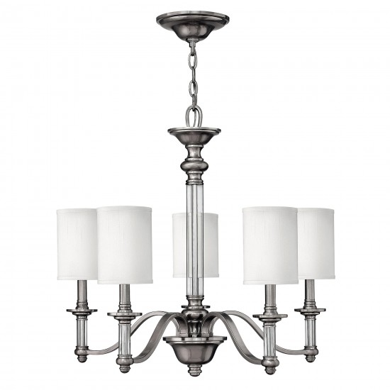 Candelabru Sussex Hinkley de la Elstead E14, Nichel, Hk-Sussex5, UK