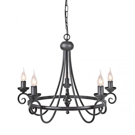 Candelabru Harlech de la Elstead E14, Negru, Hr5-Black, UK