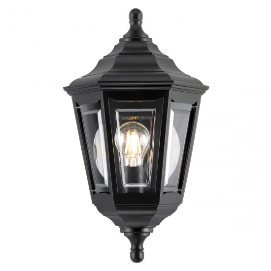 Aplica Exterior Kinsale de la Elstead E27, Negru, Kinsale-Flush, UK