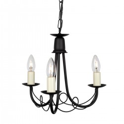 Candelabru Minster de la Elstead E14, Negru, Mn3-Black, UK