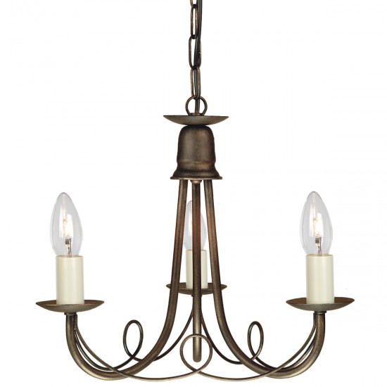 Candelabru Minster de la Elstead E14, Auriu, Mn3-Blk-Gold, UK