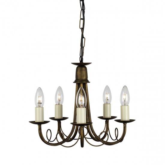 Candelabru Minster de la Elstead E14, Auriu, Mn5-Blk-Gold, UK