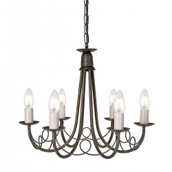 Candelabru Minster de la Elstead E14, Auriu, Mn6-Blk-Gold, UK