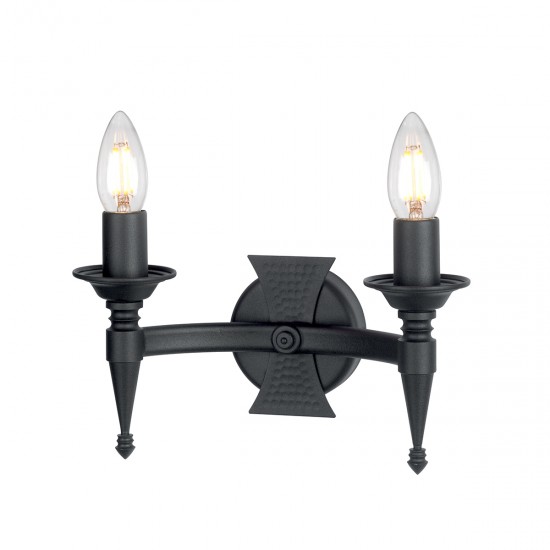 Aplica Saxon de la Elstead E14, Negru, Sax2-Blk, UK