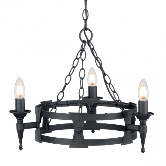 Candelabru Saxon de la Elstead E14, Negru, Sax3-Blk, UK