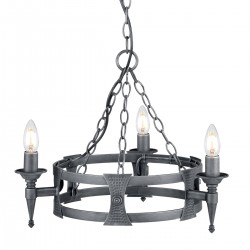 Candelabru Saxon de la Elstead E14, Negru, Sax3-Blk-Sil, UK