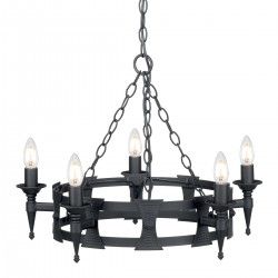 Candelabru Saxon de la Elstead E14, Negru, Sax5-Blk, UK