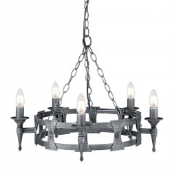 Candelabru Saxon de la Elstead E14, Negru, Sax5-Blk-Sil, UK