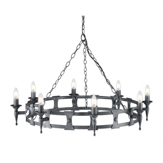 Candelabru Saxon de la Elstead E14, Negru, Sax8-Blk-Sil, UK