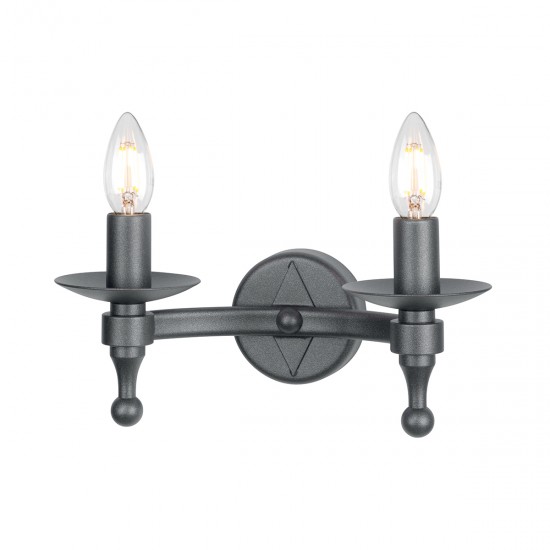 Aplica Warwick de la Elstead E14, Negru, Wr2-Graphite, UK