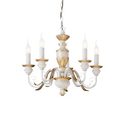 Candelabru Ideal Lux Firenze Sp5 Bianco Antico E14, Auriu, 012865, Italia