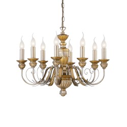 Candelabru Ideal Lux Firenze Sp8 Oro Antico E14, Auriu, 020839, Italia