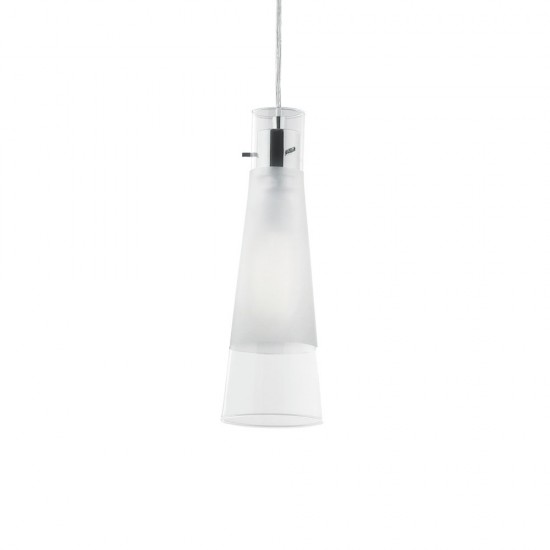 Pendul Ideal Lux Kuky Sp1 Trasparente E27, Crom, 023021, Italia