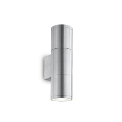 Aplica Exterior Ideal Lux Gun Ap2 Small Alluminio Gu10, Argintiu, 033013, Italia