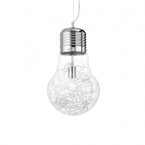 Pendul Ideal Lux Luce Max Sp1 Big E27, Crom, 033662, Italia