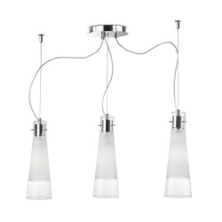 Suspensie Ideal Lux Kuky Sp3 Trasparente E27, Crom, 033952, Italia
