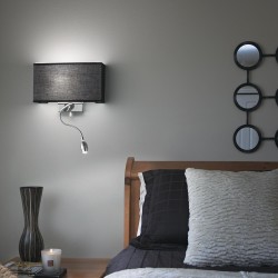 Aplica Ideal Lux Hotel Ap2 Nero E27/Led, Crom, 035956, Italia