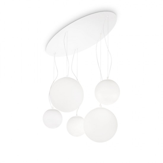 Suspensie Ideal Lux Mapa Bianco Sp5 E27, Alb, 043562, Italia