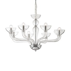 Candelabru Ideal Lux Casanova Sp8 Trasparente E14, Transparent, 044255, Italia
