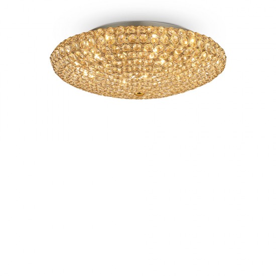 Lustra Plafon Ideal Lux King Pl9 Oro G9, Auriu, 073262, Italia