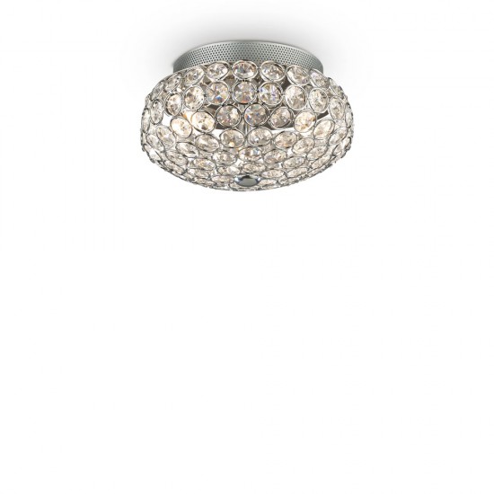 Lustra Plafon Ideal Lux King Pl3 Cromo G9, Argintiu, 075389, Italia