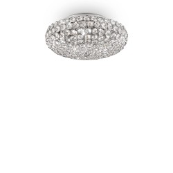 Lustra Plafon Ideal Lux King Pl5 Cromo G9, Argintiu, 075419, Italia