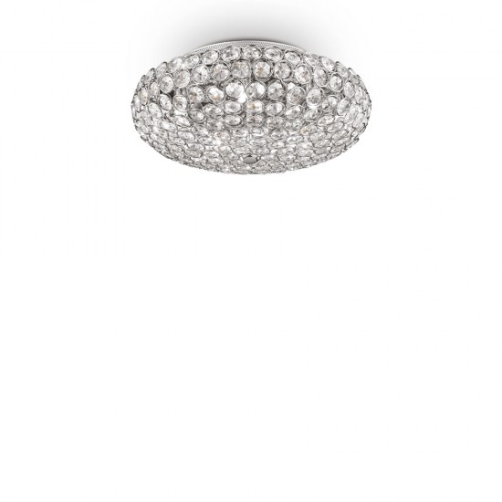 Lustra Plafon Ideal Lux King Pl5 Cromo G9, Argintiu, 075419, Italia