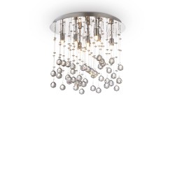 Lustra Plafon Ideal Lux Moonlight Pl8 Cromo G9, Argintiu, 077796, Italia