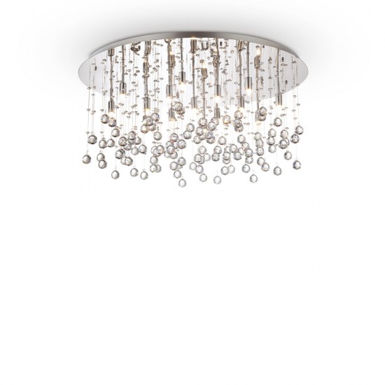 Lustra Plafon Ideal Lux Moonlight Pl15 Cromo G9, Argintiu, 077819, Italia