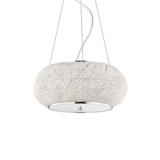Suspensie Ideal Lux Pasha' Sp6 Cromo E14, Crom, 082158, Italia