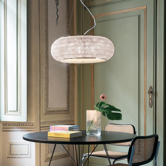 Suspensie Ideal Lux Pasha' Sp10 Cromo E14, Crom, 082196, Italia