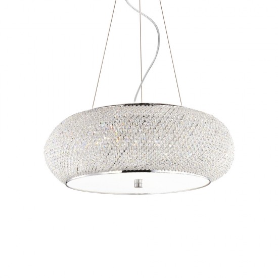 Suspensie Ideal Lux Pasha' Sp10 Cromo E14, Crom, 082196, Italia