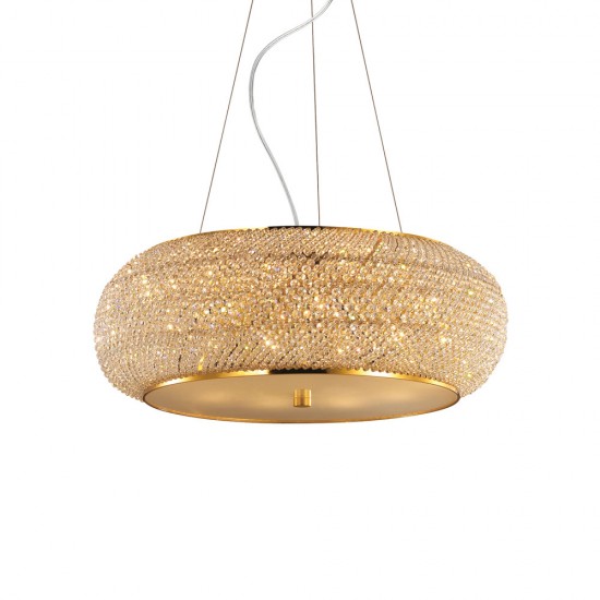 Suspensie Ideal Lux Pasha' Sp10 Oro E14, Auriu, 082257, Italia