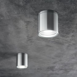 Plafoniera Exterior Ideal Lux Gun Pl1 Alluminio Gu10, Argintiu, 092324, Italia
