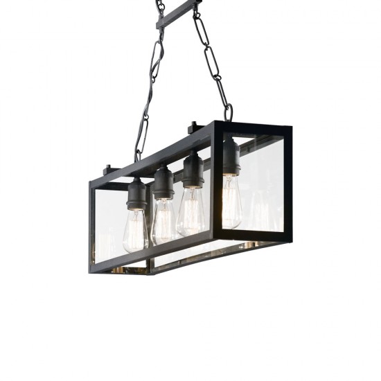Suspensie Ideal Lux Igor Sp4 Nero E27, Negru, 092942, Italia