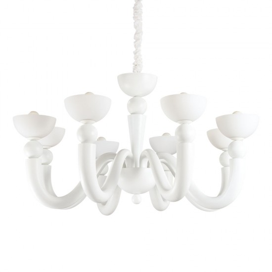 Candelabru Ideal Lux Bon Bon Sp8 Bianco E14, Alb, 094007, Italia
