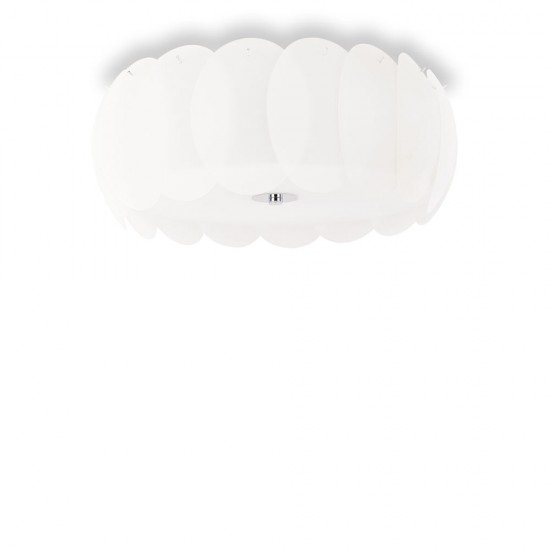 Lustra Plafon Ideal Lux Ovalino Pl8 E27, Crom, 094014, Italia