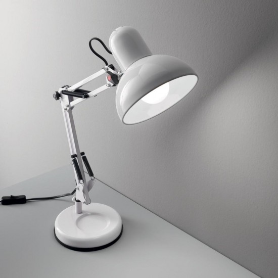 Lampa De Birou Ideal Lux Kelly Tl1 Bianco E27, Alb, 108117, Italia