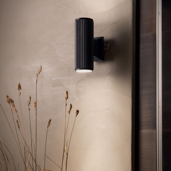 Aplica Exterior Ideal Lux Base Ap2 Nero Gu10, Negru, 129433, Italia