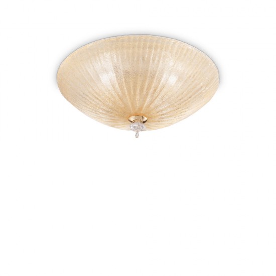Plafoniera Ideal Lux Shell Pl3 Ambra E27, Chihlimbar , 140179, Italia