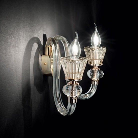 Aplica Ideal Lux Strauss Ap2 E14, Auriu, 140599, Italia