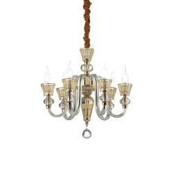 Candelabru Ideal Lux Strauss Sp6 E14, Auriu, 140605, Italia