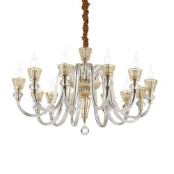 Candelabru Ideal Lux Strauss Sp12 E14, Auriu, 140612, Italia