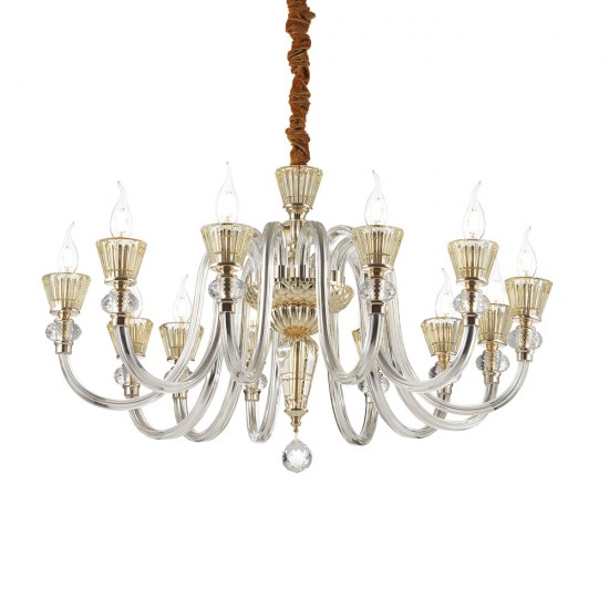Candelabru Ideal Lux Strauss Sp12 E14, Auriu, 140612, Italia