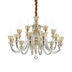 Candelabru Ideal Lux Strauss Sp18 E14, Auriu, 140629, Italia