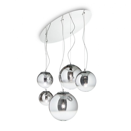Suspensie Ideal Lux Mapa Fade Sp5 E27, Crom, 140759, Italia
